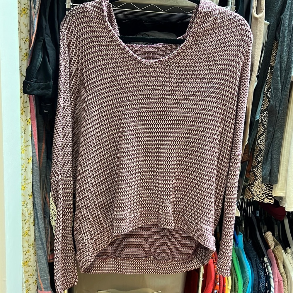maroon sweater size small. very soft. light weight. brand poof.
